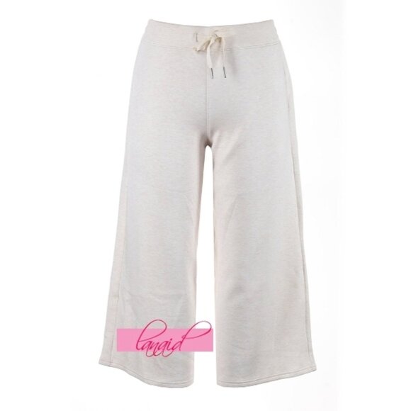 Spanx AirEssentials Cropped Wide Leg Pants Oatmeal Heather High-Rise Trousers XL - Picture 4 of 8